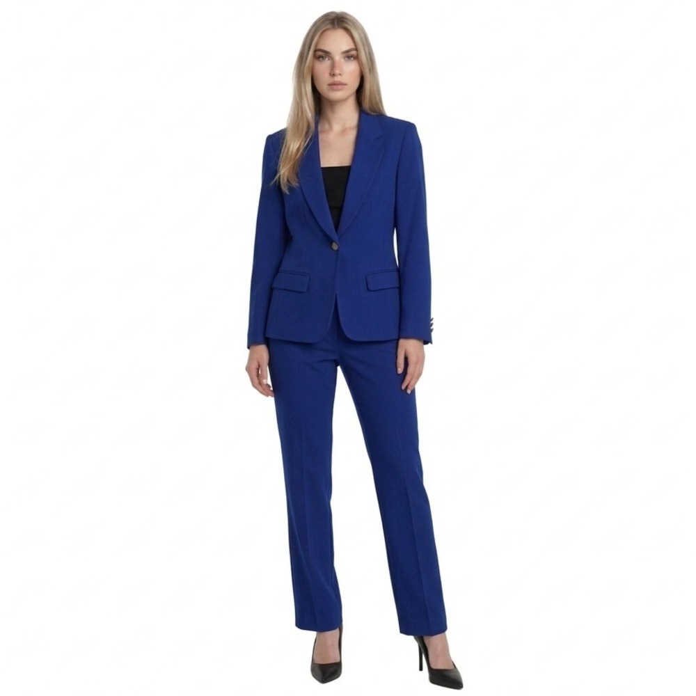 Pendleton 3 Piece Suit Women's Size 10 Blue Blazer Trousers Skirt Virgin Wool